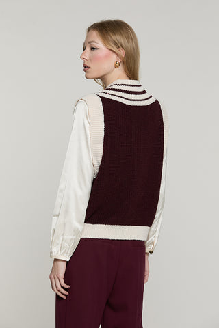 Maglia TOTR senza maniche scollo a V manica lunga bicolore - RDA2602529056 - Relish Autunno/Inverno 2026