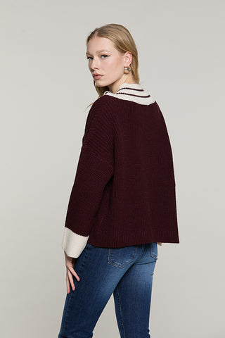 Maglia PHYNIA scollo a V manica lunga bicolore - RDA2602529057 - Relish Autunno/Inverno 2026