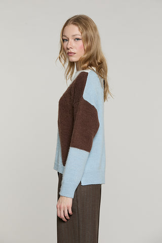 Maglia BRUXELLES manica lunga girocollo con intarsio rombi - RDA2602529064 - Relish Autunno/Inverno 2026