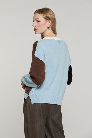Maglia BRUXELLES manica lunga girocollo con intarsio rombi - RDA2602529064 - Relish Autunno/Inverno 2026