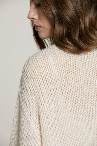 Maglia LIEGI manica lunga palloncino asimmetrica con lurex + micro-paillettes - RDA2602532060 - Relish Autunno/Inverno 2026
