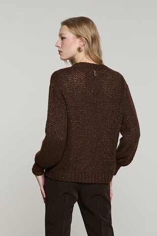 Cardigan BRUGES manica lunga scollo v con bottoni con lurex + micro-paillettes - RDA2602532061 - Relish Autunno/Inverno 2026