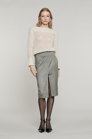 Maglia HOORN manica lunga scollo barca + spacchi con lurex + micro-paillettes - RDA2602532068 - Relish Autunno/Inverno 2026
