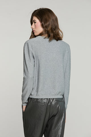 Cardigan SADE manica lunga girocollo con bottoni crystal + paillettes - RDA2602605014 - Relish Autunno/Inverno 2026