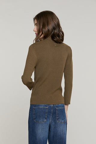 Maglia VOILA manica 3/4 collo vulcano con inserti pizzo costina - RDA2602605031 - Relish Autunno/Inverno 2026