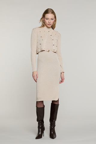 Cardigan VERITY corto manica lunga con paillettes + castoni lurex - RDA2602637035 - Relish Autunno/Inverno 2026