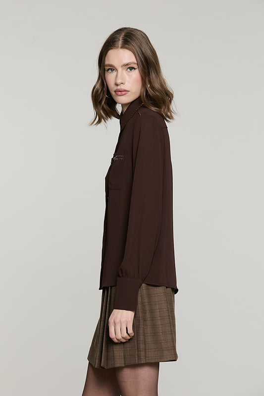 Camicia ADERO manica lunga con tasche + applicazione paillettes - RDA2603009009 - Relish Autunno/Inverno 2026
