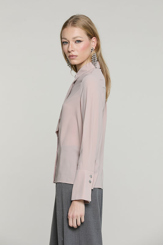 Camicia LA_GARZA manica lunga campana con bott.gioiello + gala - RDA2603009013 - Relish Autunno/Inverno 2026