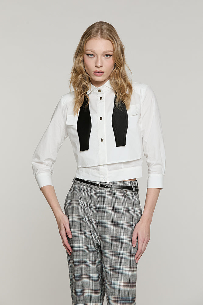 Camicia CORVINA corta manica 3/4 con patte + papillon - RDA2603033001 - Relish Autunno/Inverno 2026