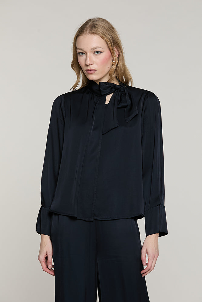 Blusa POLK manica lunga con spacco polso + fusciacca + pannello con pieghe - RDA2603055039 - Relish Autunno/Inverno 2026