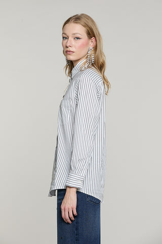 Camicia MANACORA manica lunga con tasca + copribottoni gioiello righe - RDA2603056016 - Relish Autunno/Inverno 2026