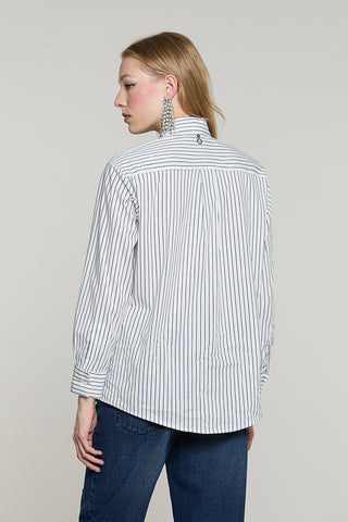 Camicia MANACORA manica lunga con tasca + copribottoni gioiello righe - RDA2603056016 - Relish Autunno/Inverno 2026