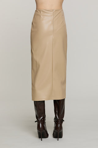Longuette TANNER vita alta incrocio con pieghe + spacco ecopelle - RDA2604005008 - Relish Autunno/Inverno 2026