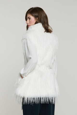 Pelliccia ROJAS eco senza maniche con collo + cintura ecopelle - RDA2605009003 - Relish Autunno/Inverno 2026