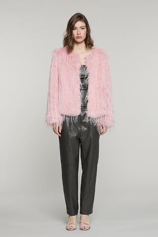Pelliccia VEGAS eco manica lunga collo chanel con ganci - RDA2605009004 - Relish Autunno/Inverno 2026