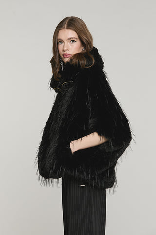 Pelliccia MEDINA eco manica 3/4 pipistrello con zip + tasche + ecopelle - RDA2605009005 - Relish Autunno/Inverno 2026