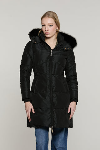 Piumino BALTOS manica lunga con polsi costina + cappuccio + collo ecopelliccia + zip + ts - RDA2605009024 - Relish Autunno/Inverno 2026