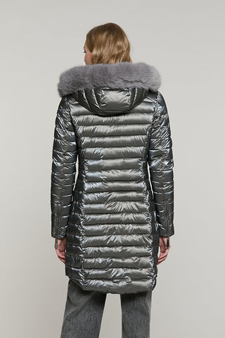 Piumino DIESSAM_A lungo manica lunga con ts + zip trasversale + cappuccio + bordo ecopell. - RDA2605009028 - Relish Autunno/Inverno 2026