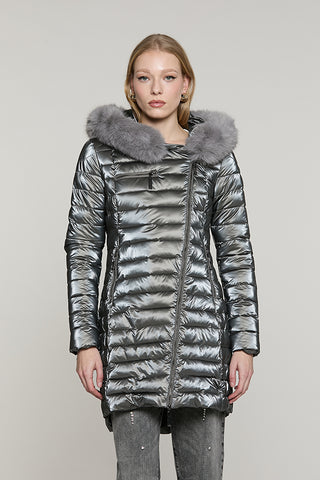 Piumino DIESSAM_A lungo manica lunga con ts + zip trasversale + cappuccio + bordo ecopell. - RDA2605009028 - Relish Autunno/Inverno 2026