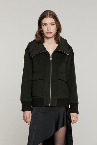 Cappotto SAEZ corto manica lunga con bordi costa con ts + patte + zip + collo ecopelliccia staccabile - RDA2605112016 - Relish Autunno/Inverno 2026