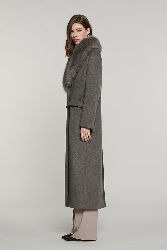 Cappotto SAVING lungo manica lunga con patte + tasche con collo ecopelliccia staccabile - RDA2605112019 - Relish Autunno/Inverno 2026
