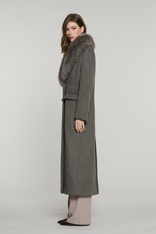 Cappotto SAVING lungo manica lunga con patte + tasche con collo ecopelliccia staccabile - RDA2605112019 - Relish Autunno/Inverno 2026
