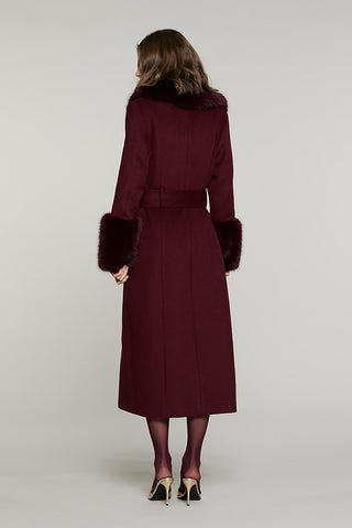 Cappotto RECORDS lungo manica lunga con cintura + tasche + bordi ecopelliccia - RDA2605112020 - Relish Autunno/Inverno 2026