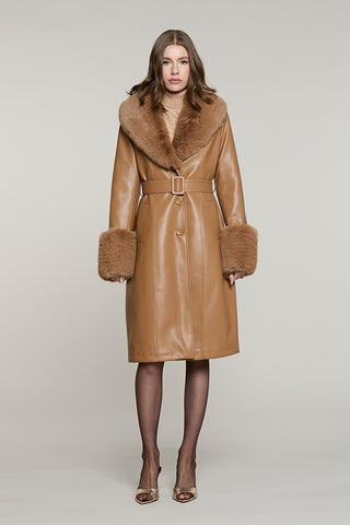 Cappotto THEKOLOR manica lunga con collo + polsi ecopelliccia staccabile con ts ecopelle - RDA2605299015 - Relish Autunno/Inverno 2026