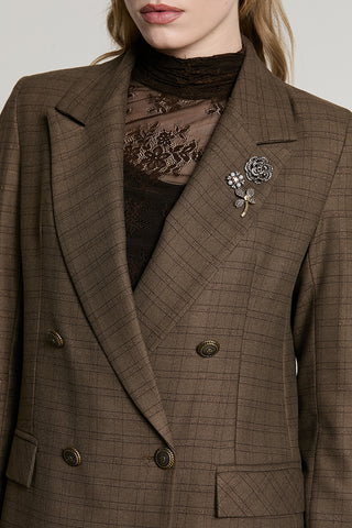 Giacca SUPERIOR lunga manica lunga doppio petto con spille quadri + lurex - RDA2605455038 - Relish Autunno/Inverno 2026
