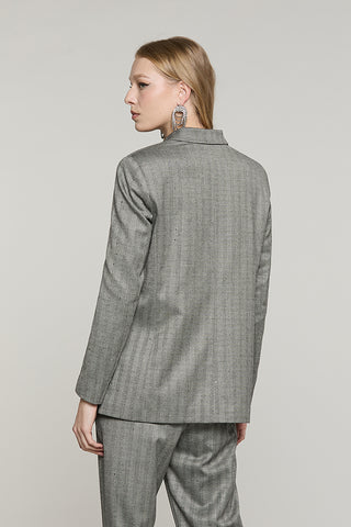 Giacca DEKKER manica lunga doppio petto con tasce spigato + paillettes - RDA2605455053 - Relish Autunno/Inverno 2026