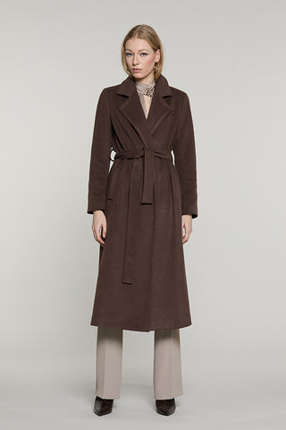 Cappotto ANNAPUR_BIS lungo manica lunga con collo pelliccia staccabile + cintura + tasche - RDA2605550002 - Relish Autunno/Inverno 2026