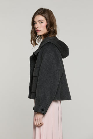 Cappotto LOVELYSA corto manica lunga con tasche toppa + cappuccio + zip + snap - RDA2605667060 - Relish Autunno/Inverno 2026