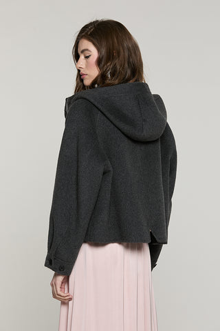 Cappotto LOVELYSA corto manica lunga con tasche toppa + cappuccio + zip + snap - RDA2605667060 - Relish Autunno/Inverno 2026