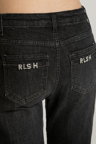 Panta SCHIFFER_BLACK v.media 5 ts flaire fit con logo strass tasche denim - RDA2607016002 - Relish Autunno/Inverno 2026