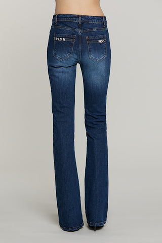 Panta SCHIFFER_BLUE v.media 5 ts flaire fit con logo strass tasche denim - RDA2607016020 - Relish Autunno/Inverno 2026