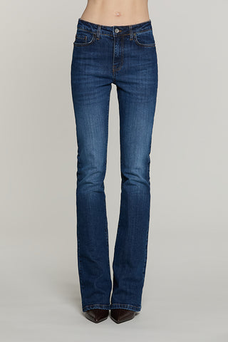 Panta SCHIFFER_BLUE v.media 5 ts flaire fit con logo strass tasche denim - RDA2607016020 - Relish Autunno/Inverno 2026