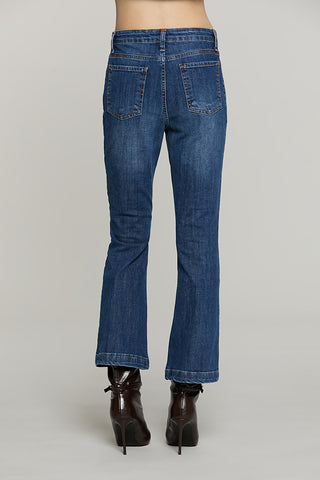 Panta PALENCIA_CROP vita alta con passanti punta + dettaglio bottoni denim - RDA2607016040 - Relish Autunno/Inverno 2026