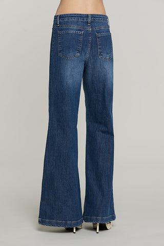 Panta PALENCIA vita alta con passanti punta + dettaglio bottoni denim - RDA2607016041 - Relish Autunno/Inverno 2026