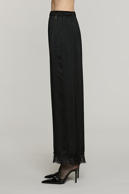 Panta BRHAM vita alta con elastico palazzo con tasche + pizzo fondo - RDA2607055045 - Relish Autunno/Inverno 2026