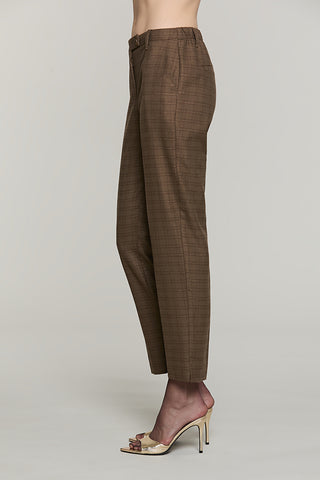 Panta OSTENDO_B vita alta con elastico + ts francesi + filetto quadri + lurex - RDA2607455010 - Relish Autunno/Inverno 2026