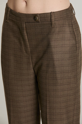 Panta OSTENDO_B vita alta con elastico + ts francesi + filetto quadri + lurex - RDA2607455010 - Relish Autunno/Inverno 2026