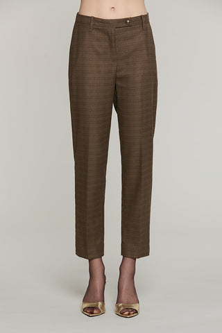 Panta OSTENDO_B vita alta con elastico + ts francesi + filetto quadri + lurex - RDA2607455010 - Relish Autunno/Inverno 2026