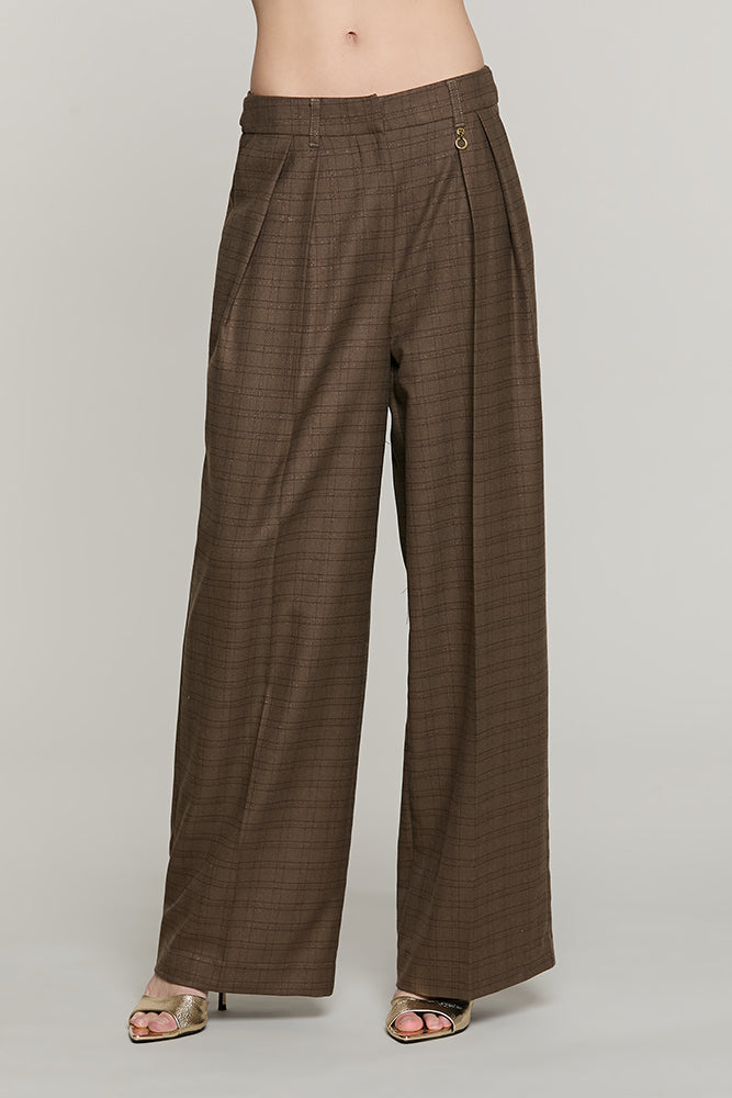 Panta TREMITI vita alta palazzo con pinces + tasche quadri lurex - RDA2607455011 - Relish Autunno/Inverno 2026