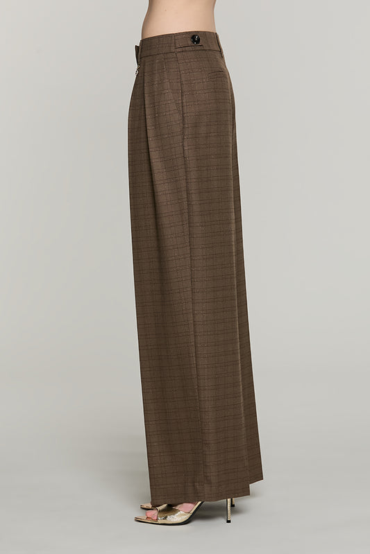 Panta TREMITI vita alta palazzo con pinces + tasche quadri lurex - RDA2607455011 - Relish Autunno/Inverno 2026