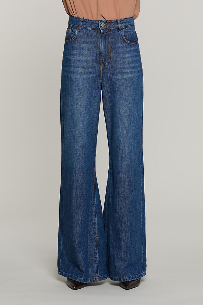 Panta DAKOTA_BLUE vita alta 5 tasche wild fit denim blue - RDA2607642035 - Relish Autunno/Inverno 2026