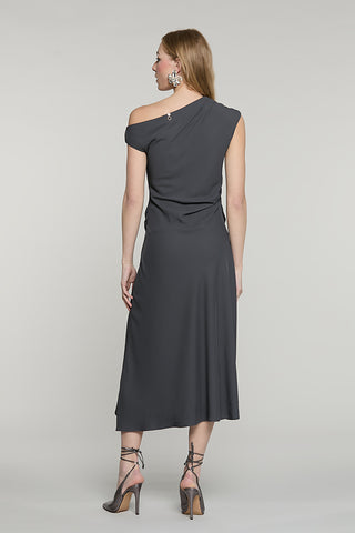 Abito STATON midi mezza manica scollo barca con pieghe + gonna con incrocio - RDA2609006042 - Relish Autunno/Inverno 2026