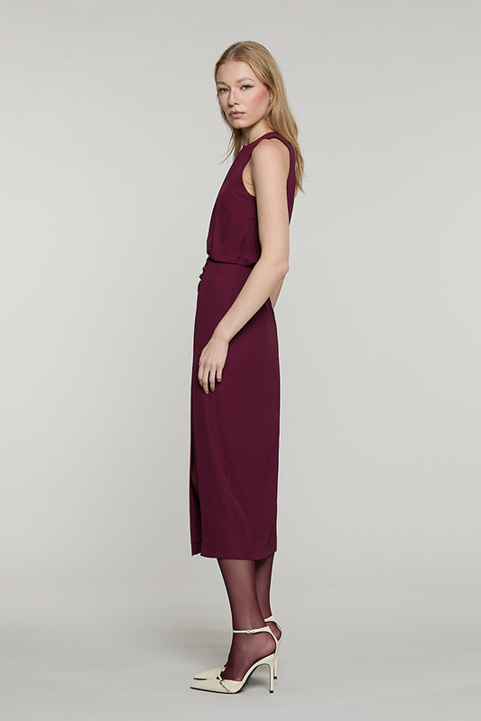 Abito SHAW midi senza maniche sblusato con arricci + spacco - RDA2609006043 - Relish Autunno/Inverno 2026