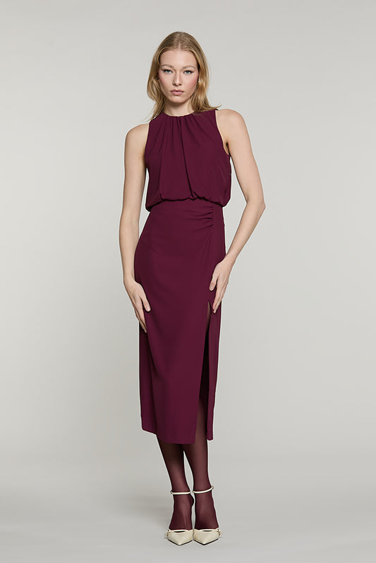 Abito SHAW midi senza maniche sblusato con arricci + spacco - RDA2609006043 - Relish Autunno/Inverno 2026