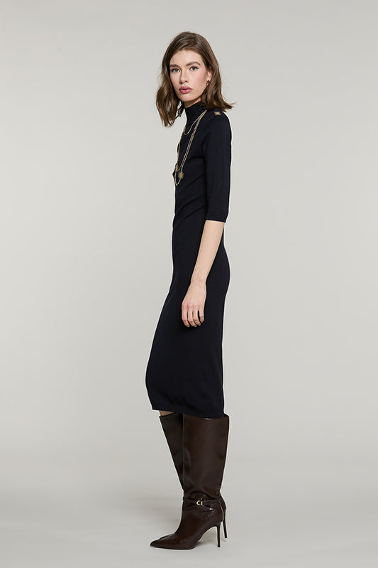 Abito BLUMAR midi mezza manica colletto con collana logo - RDA2609054004 - Relish Autunno/Inverno 2026