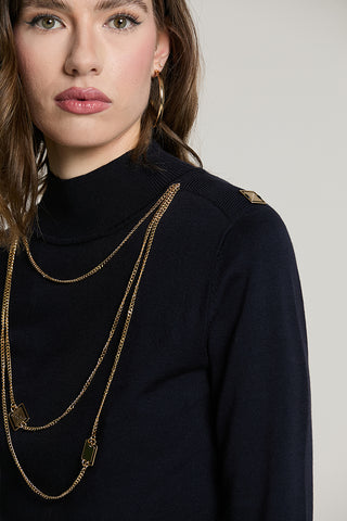 Abito BLUMAR midi mezza manica colletto con collana logo - RDA2609054004 - Relish Autunno/Inverno 2026